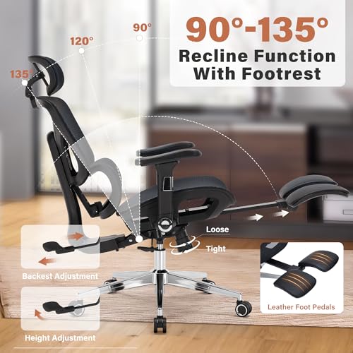 Image of High Back Mesh Ergonomic Office Chair, Heavy Duty Computer Desk Chair