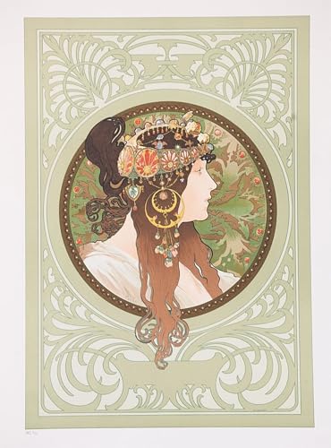 Impression d'art Job Alphonse Mucha grand tableau sur toile déco murale chambre