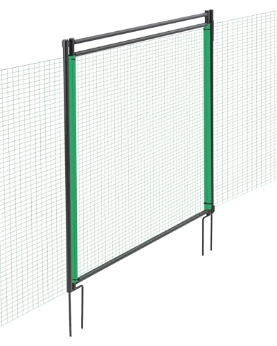 Signstek Tor für Begrenzungszaun - 90 cm, Tür für Gartenzaun mit Einhand Öffnung, mobiles Zauntor für Camping, Garten, Weide