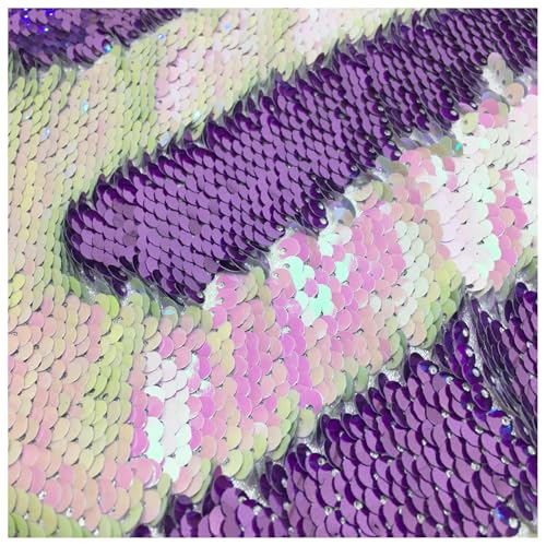 Reversible Sequin Fabric Black & Silver Two Tone Flip Up Mesh Lace Knit Mermaid Sequin Fabric Wedding Decoration/Evening Dress/Top/Jacket