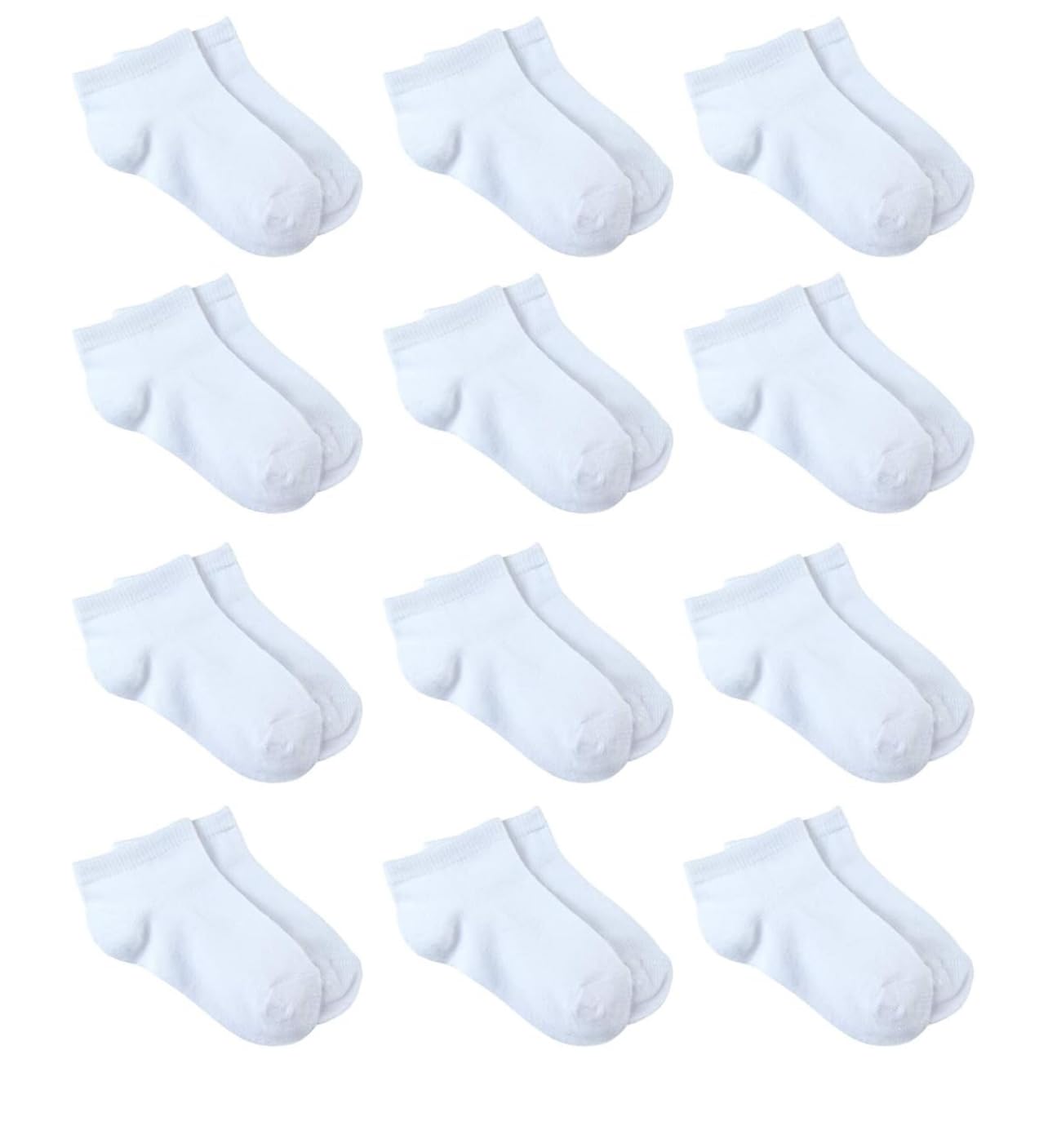 Generic12 Pack Kids' Half Cushion Low Cut Athletic Ankle Socks Boys Girls Ankle Socks