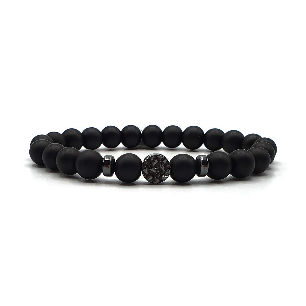 KARDINAL WEIST comet onyx bracelet, semi precious gemstone beads, jewellery for men and women, chakra - yoga - power (M)