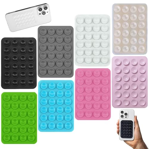 Duoleimi 8 Piezas de ventosas para móvil, Funda para móvil con ventosas, Soporte de Silicona para móvil, Soporte con Ventosa, Funda Adhesiva para móvil para vídeos, Todos los Modelos, Ventana