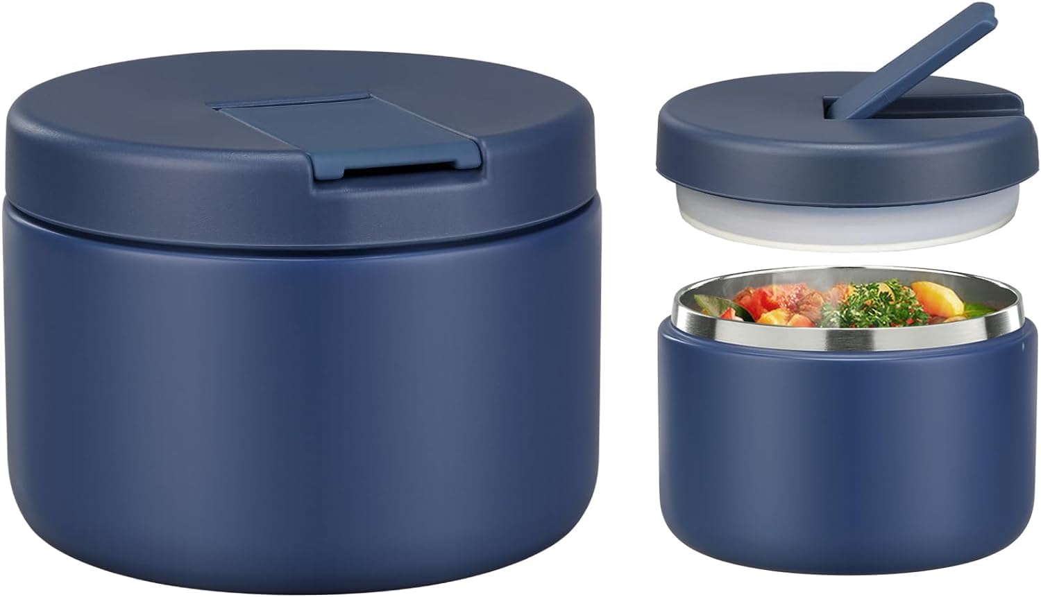 Itslife Thermobehälter für Essen 350ml Edelstahl Warmhaltebebehälter, Kinder auslaufsicherer Lunchbehälter mit Schnallenabdeckung, Weithals, Isolierung, geeignet für kaltes&heißes Essen Blau