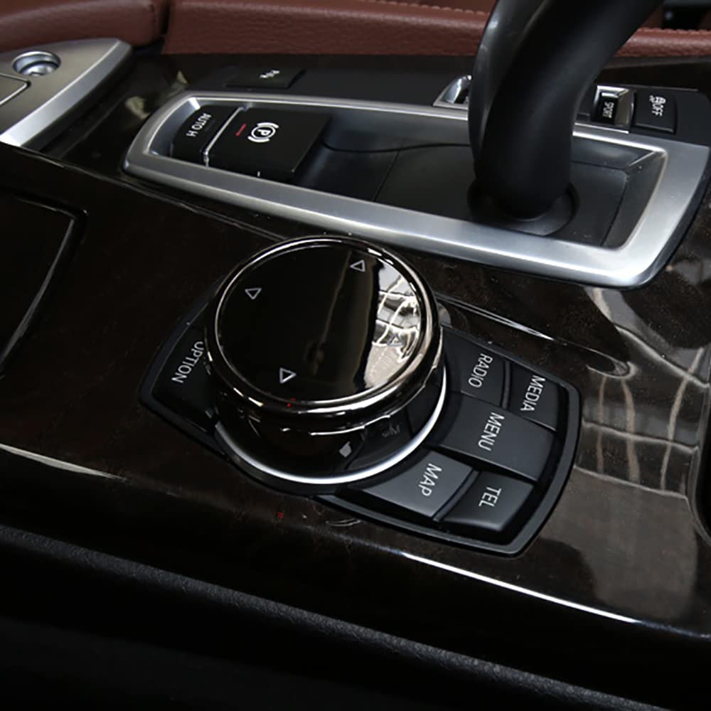 Copertura per pulsanti multimediali Console Centrale Grande Pulsante Multimediale Modificato Compatibile con BMW Serie 1, F20 Serie 3, F30 Serie 5, F10