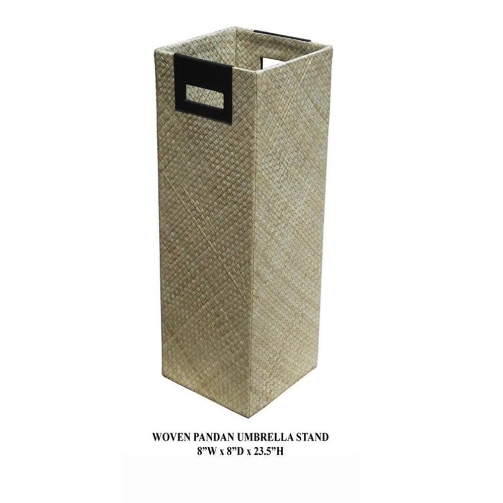 D-ART COLLECTION Traditional Pandan Leaf Woven Umbrella Stand in Natural