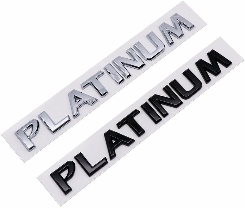 One Pc Platinum 3D Emblem Badge Sticker Decal Nameplate for Cars Trucks Trunk Lid (Black)