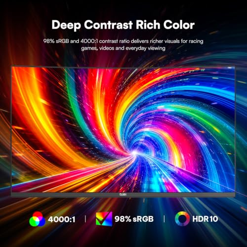 Image of 24 Inch Curved Gaming Monitor 180Hz Immersion, MPRT 1ms, 98% sRGB HDR FHD1080P Computer Monitor FreeSync HDMI DP Ports, Frameless, HDR10, Eye Care, VESA Mount75*75mm, Ideal for Gaming, Work