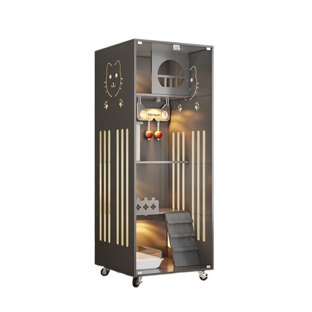 villa per gatti Elegante gabinetto for gatti panoramico Premium Cat Villa, grande Per interni