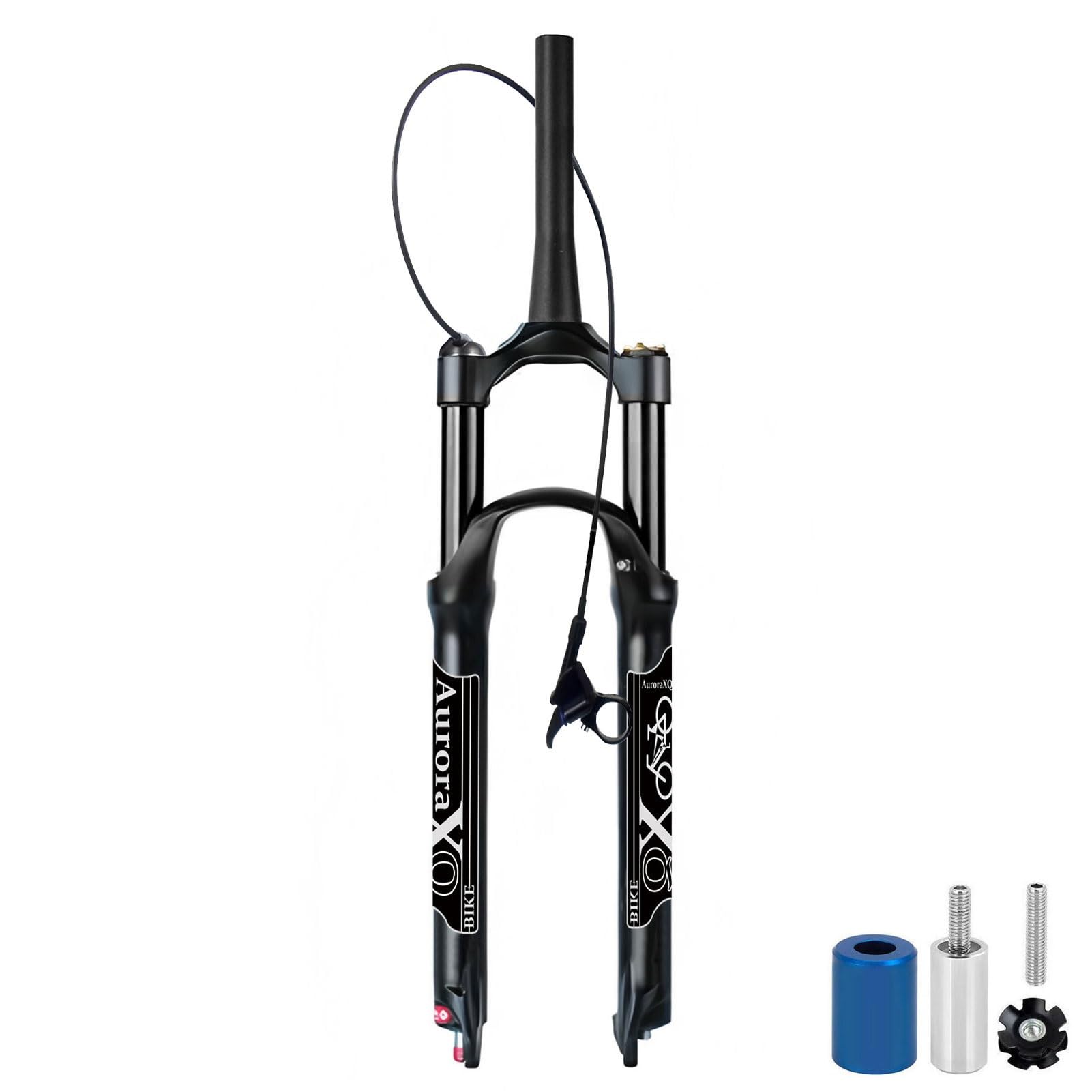 Forcella Anteriore in Lega di magnesio con Sospensione pneumatica, Adatta per Bici MTB/AM/XC Offroad con Freni a Disco, Ruote da 26, 27,5 e 29 Pollici, con Regolazione del Ritorno