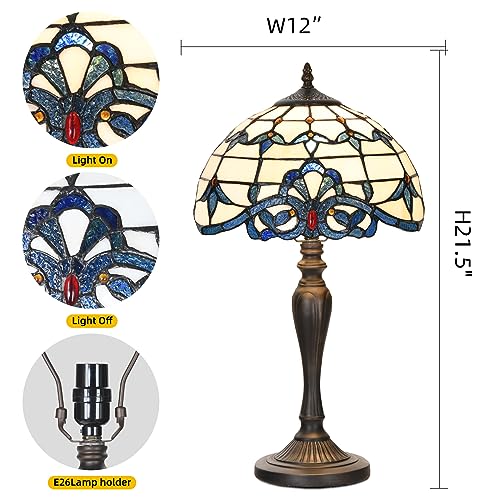 Image of TL0003 Tiffany Table Lamp Blue Baroque