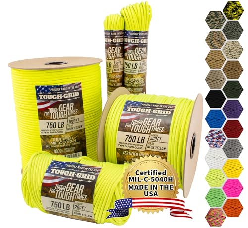 Image of TOUGH-GRID 750 Paracord, 100% Nylon, Made in USA, Type IV Mil-Spec Cord