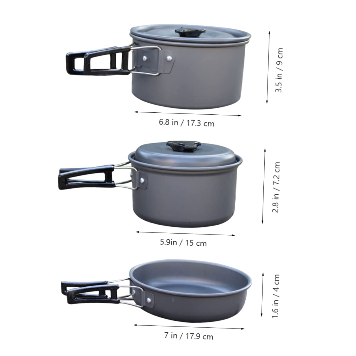 OSOLADY 1Set Camping Cookware for People Portable Folding Cook Equipment with Pot Pot Frying Pan Bowls and Utensils for Outdoor Cooking and Backpacking