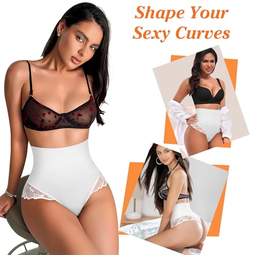 Image of Werena Tummy Control Thong Shapewear for Women High Waisted Body Shaper Panties Shaping Thong Girdle Underwear