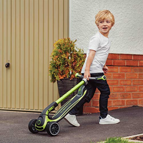 Globber ULTIMUM is Set to revolutionize The Riding Experience on 3-Wheel Scooters Thanks to Our Patented, Adjustable Steering Angle Control System at The Front of The Deck. (Lime Green)