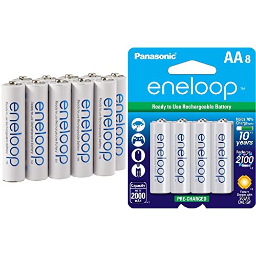 Eneloop Ts-9Ro6-4Eqx Aaa 4Th Generation 800Mah Min. 750Mah Nimh Pre-Charged Rechargeable Battery & Panasonic Bk-3Mcca8Ba Aa 2100 Cycle Ni-Mh Pre-Charged Rechargeable Batteries, 8-Battery Pack #TOP22