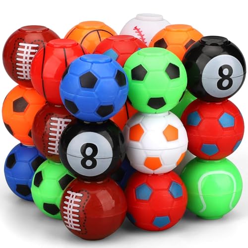 Image of 34PCS Mini Fidget Spinners Party Fidget Toys Soccer Basketball Baseball Sport Balls for Goodie Bag Stuffer, Finger Stress Balls Toy for Christmas Party Classroom Prize