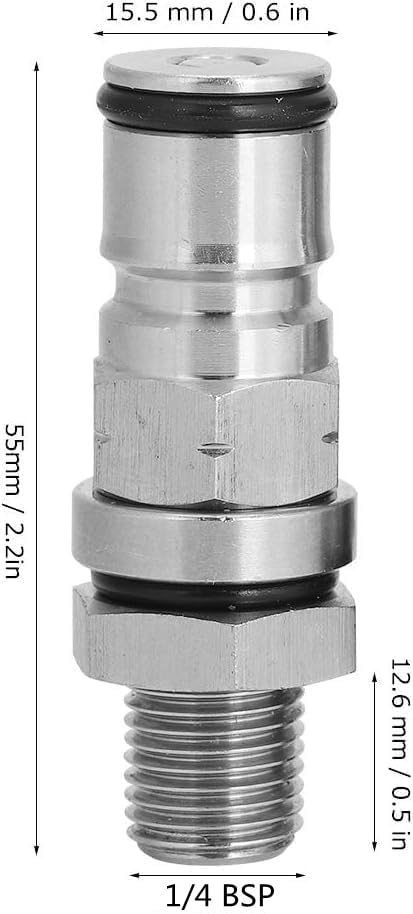 Semfeil Brew Homebrew 304 Stainless Steel Corny Keg 1/4’’ BSP Ball Lock Post Bulkhead With Poppets With Male NPT Hex Nipple, 19/32