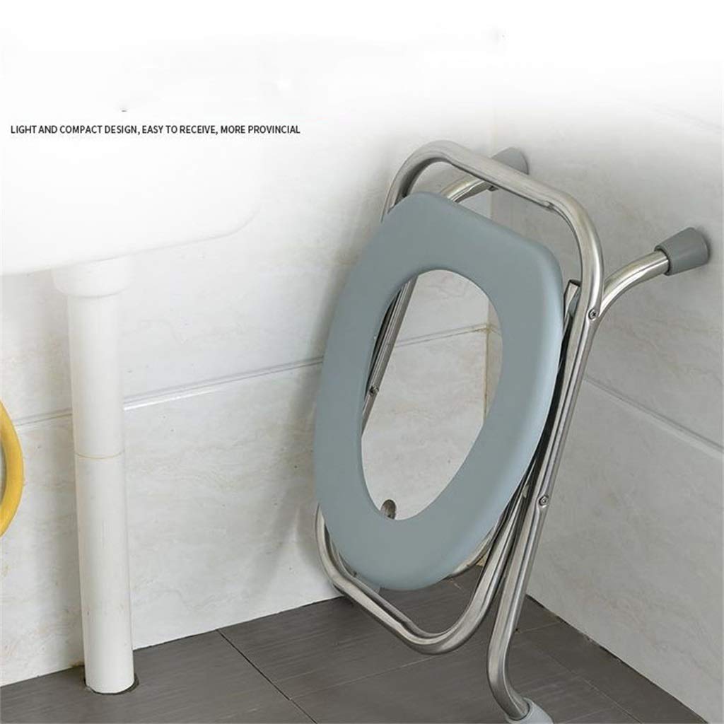 Toilleten Sitz, Ergonomie Bad Dusche Wasserdicht Faltbarer Stuhl Haushalt Mobiles WC Toilettenhocker (Farbe : Stool+Commode, Größe : Height 30cm)