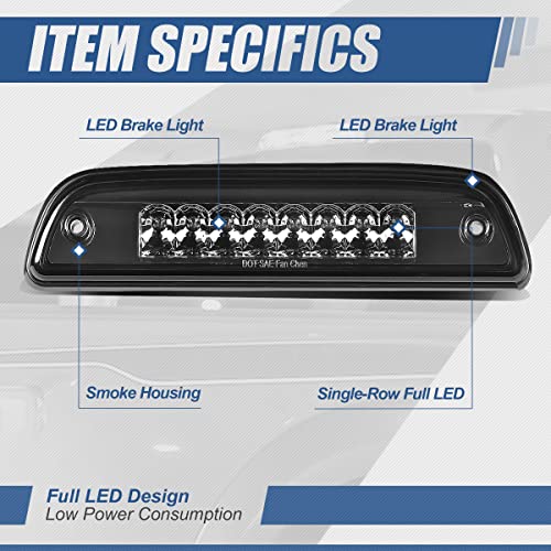 Rear High Mount Smoked Housing Led 3Rd Third Tail Brake Light Stop Lamp Compatible With Toyota Tacoma 95-15, 16+ For Access Cab Only #TOP1