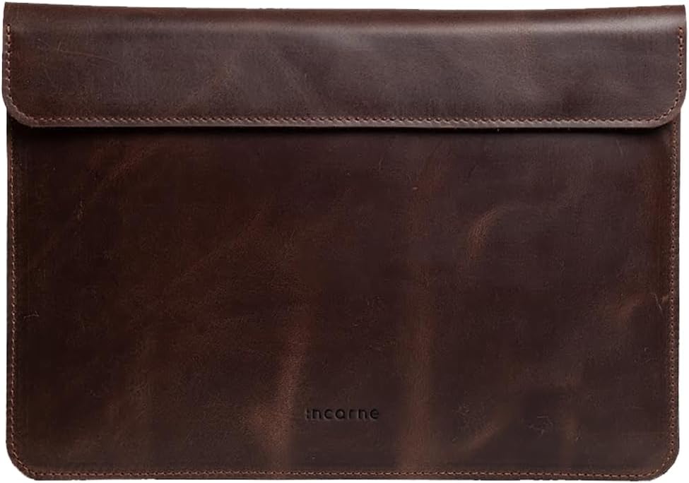 Leather Laptop Case Made for MacBook Air Sleeve 15 inch - Brown PC Case - Carrying Protective Sleeves Compatible with MacBook Air 15" M2 M3 M4 A2941 А3114 A3241 2025, Genuine Vintage Leather, Brown