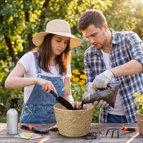 Panier de fleurs en paille tressée de haute qualité pour style rustique