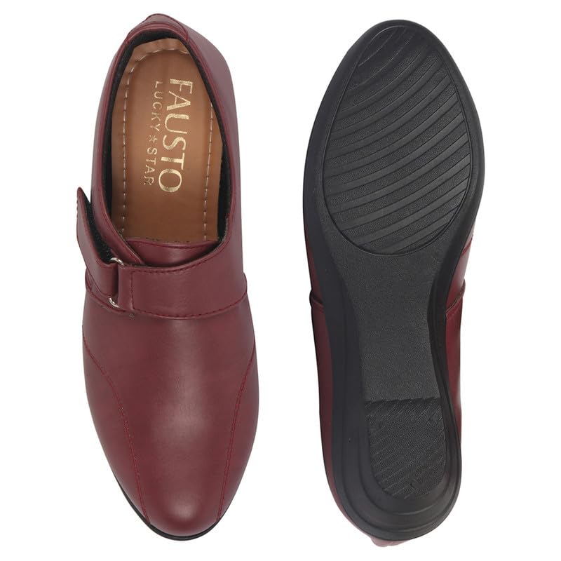 Image of FAUSTO Women's Outdoor Fashion Hook and Loop Platform Heel Wedges
