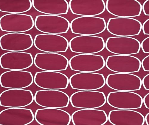 Image of NHD HOME Premium Glace Cotton 180 TC Flat Single Bedsheets for Summer Breathable | Wrinklefree (Size-60 X 90 Inch) with 1 Pillow Covers (Size-17 X 27 Inches, Oval Print, Maroon)