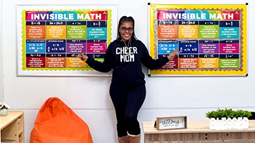 Sproutbrite Educational Math Posters Invisible Mathematics Classroom Banner Decorations For Teachers - Banners Bulletin Board And Wall Decor For Elementary And Middle School #TOP3