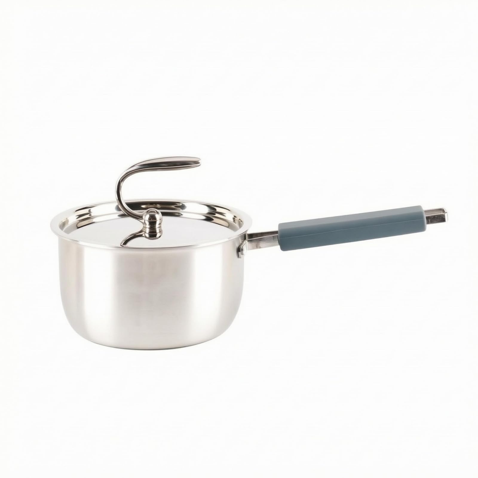 Qianly Pot Lait Inox Triple Couche Casserole à Lait Finition Brossée Ustensile Cuisine