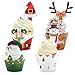 48 Envoltorios de Cupcakes Navideños Cupcake Topper Decoración Navidad Elfo Santa Claus Reno Muñeco nieve Decoraciones De Magdalenas Navidad Envoltorios para Cupcakes Decoración de postres de cupcakes