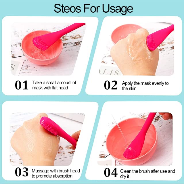 Giffy® Silicone Face Cleanser Massager Brush with Facial Stick Spatula Double-sided for Cleansing Exfoliating, Face Mask Applicator 3
