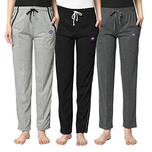 Image of Mack Jonney Women's Cotton Regular Fit Track Pants | Lower |Pajama |Lounge Pant for Women (Pack of 3)-Vj-Mtp-Group01