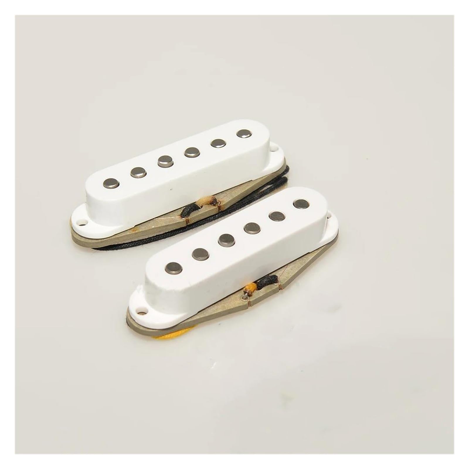 Ręcznie Nakręcane Przetworniki Gitarowe Z Podwójną Cewką Szara Płyta Dolna Części Do Gitary Do Gitary Elektrycznej Przetworniki Instrumentów Gitary Elektrycznej(A Set of White)