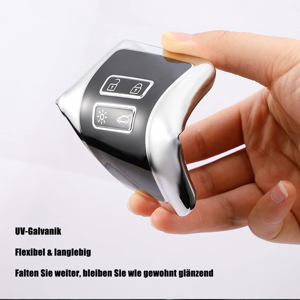 ontto TPU sleutelhoes geschikt voor Renault Kwid Traffic Symbool Dacia Sandero Logan Duster 2016-2024 autosleutelhoes sleutelbehuizing cover sleutelhanger beschermhoes 3 knoppen A wit