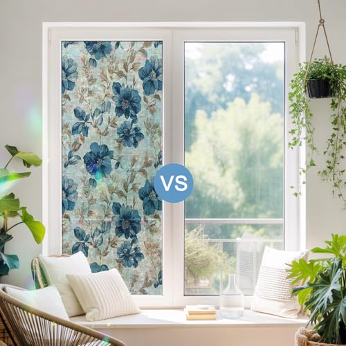 Vinilo decoración azul para ventana 17.7x78.7 pulg. miniatura 4