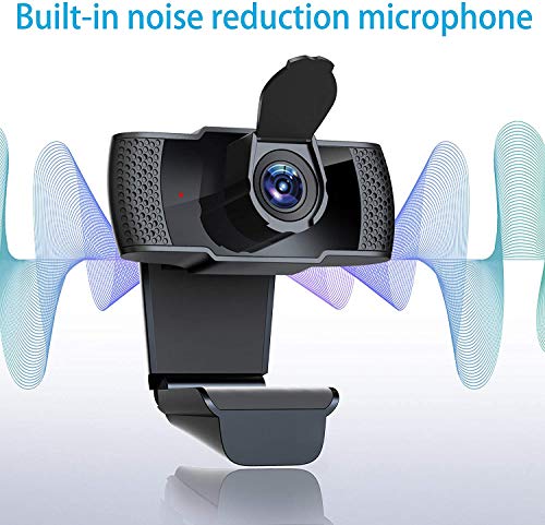 Webcam with Microphone for Desktop, 1080P HD Computer Camera with Privacy Cover Shutter & Tripod, USB PC Laptop Streaming Web Camera with Wide View Angle for Video Conferencing Calling Recording Zoom