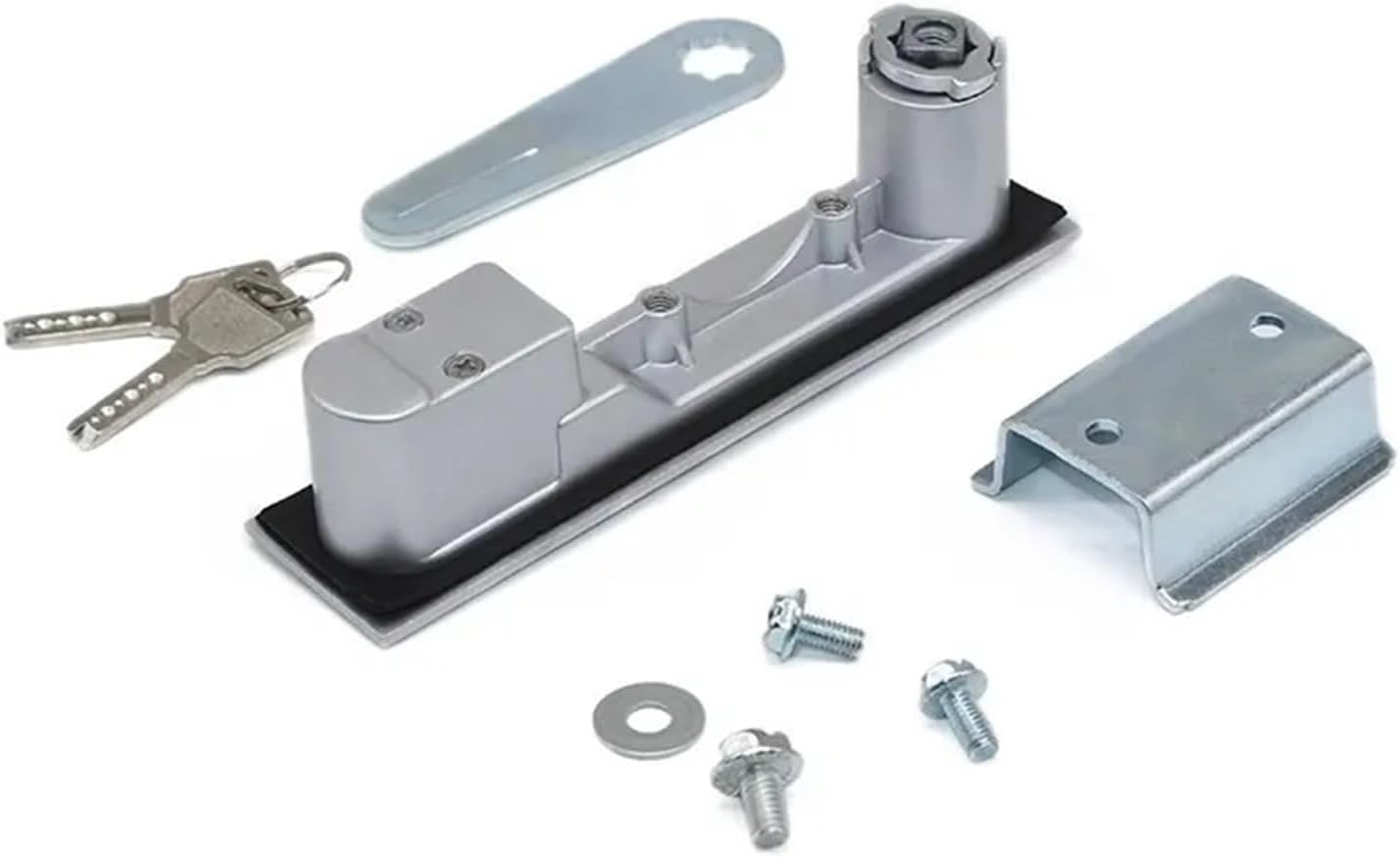 Black Silver Square Plane Lock MS818 Distribution Box Cabinet Door Locks Industrial Machinery and Equipment Lock 1Pcs(A Black)