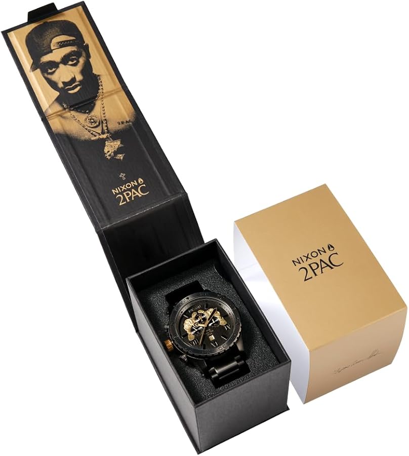 Amazon.co.jp: NIXON 2PAC 51-30 腕時計, ブラック/ゴールド, One Size