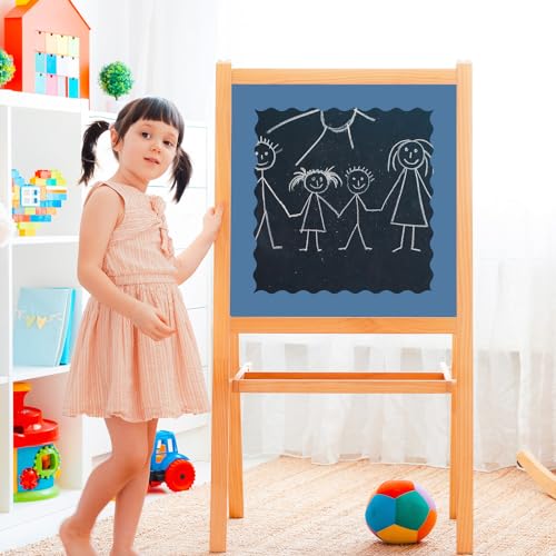 Image of Whaline 65.6 Ft Blue Bulletin Board Borders 4 Rolls Blue Series Die-Cut Board Trim for Summer Back to School Classroom Office Chalkboard