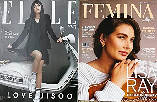 Elle India + Femina June 2021 Elle & Femina Monthly Fashion Magazine (Combo) Love Jisoo + Lisa Ray Special