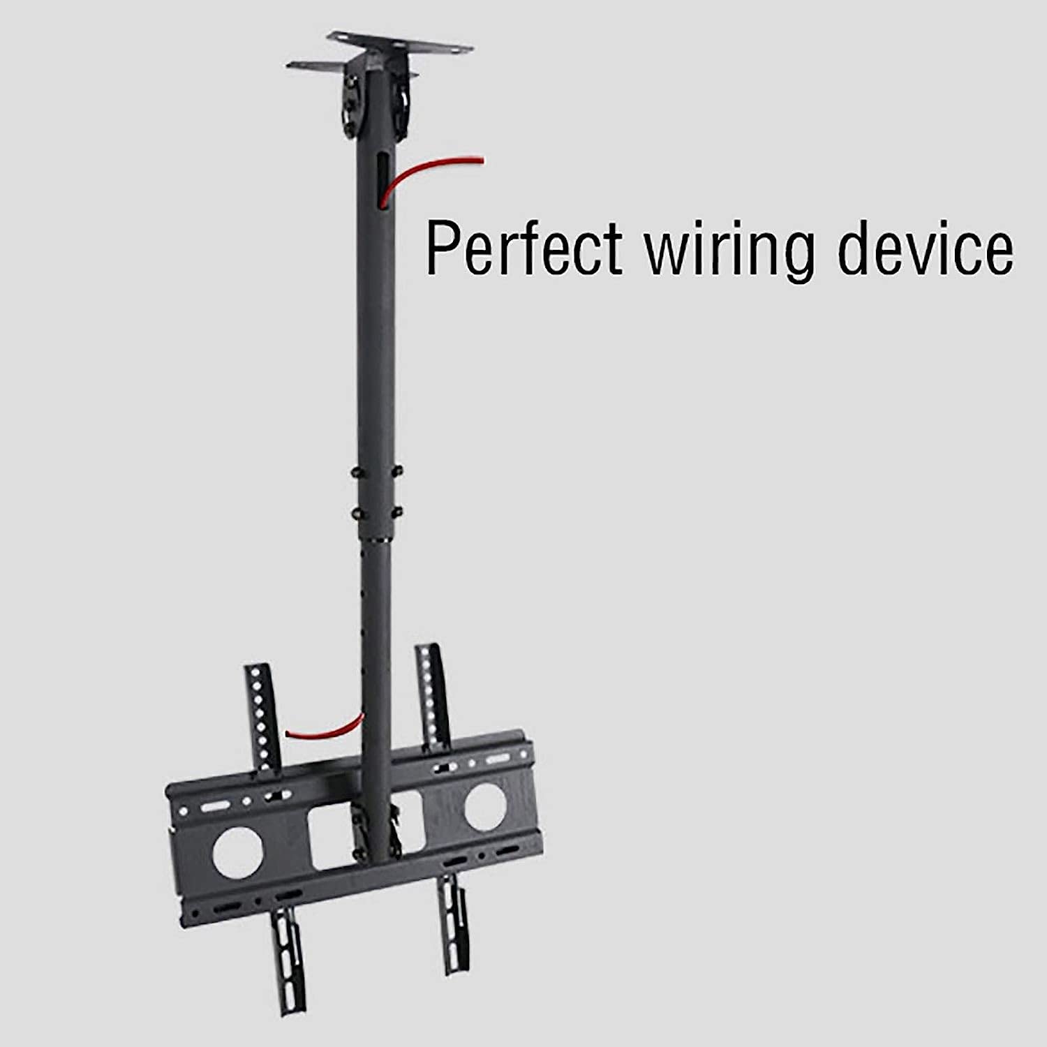 Soporte de TV Ajustable, inclinable y Giratorio, hasta VESA 400 x 400 mm, para Techo, Ideal para centros comerciales, oficinas y Tiendas. Negro （1.5m）