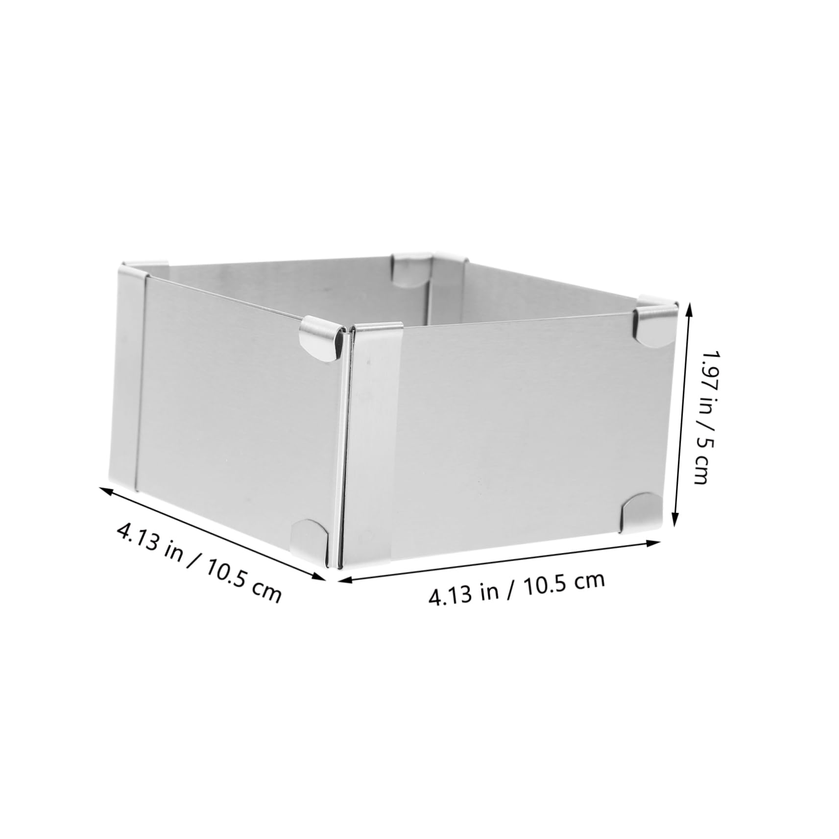 Cabilock Square Stainless Steel Mousse Cake Ring Cutter Baking Tool for Pastry Cookies Fondant and Craft and Reusable Mould Random Style