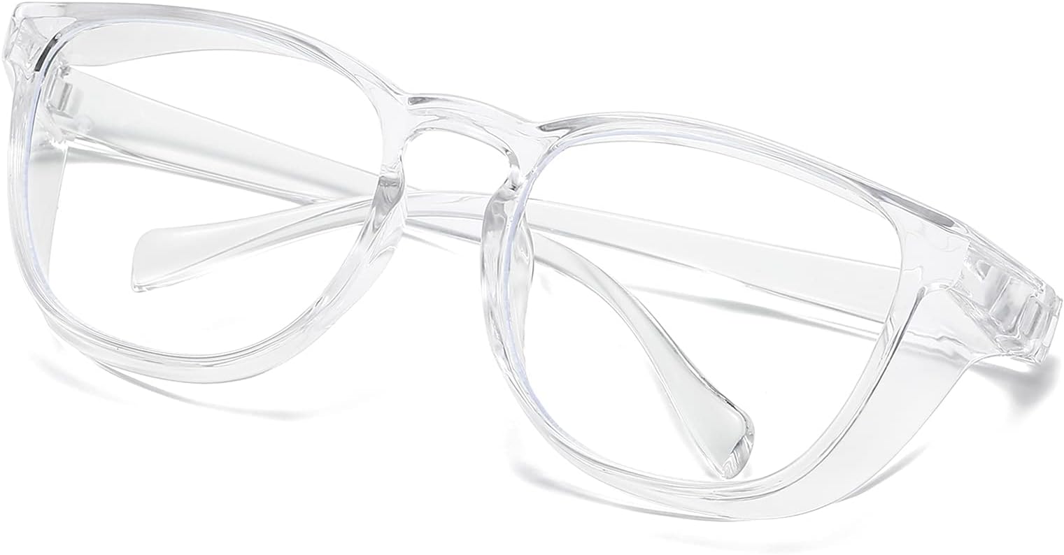 AIMADE Anti Fog Safety Goggles Anti-Scratch Anti-pollen Stylish Protective Glasses Blue Light Glasses Eyewear for Men/Women ANSI Z87.1 (Clear)