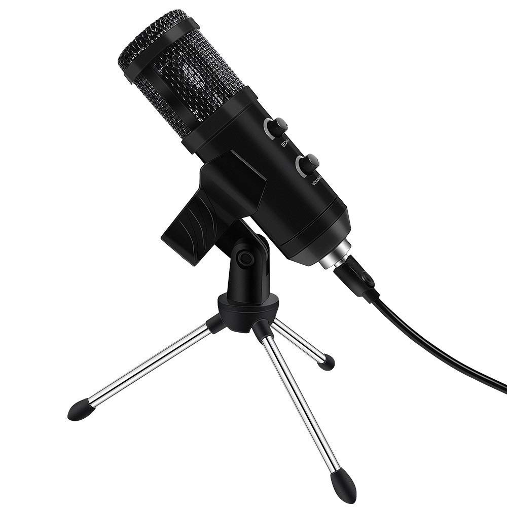 Microfono a condensatore per Computer USB E20 con Kit Studio con Luce ad Anello e Supporto per Braccio per Registrazione Video di Gioco