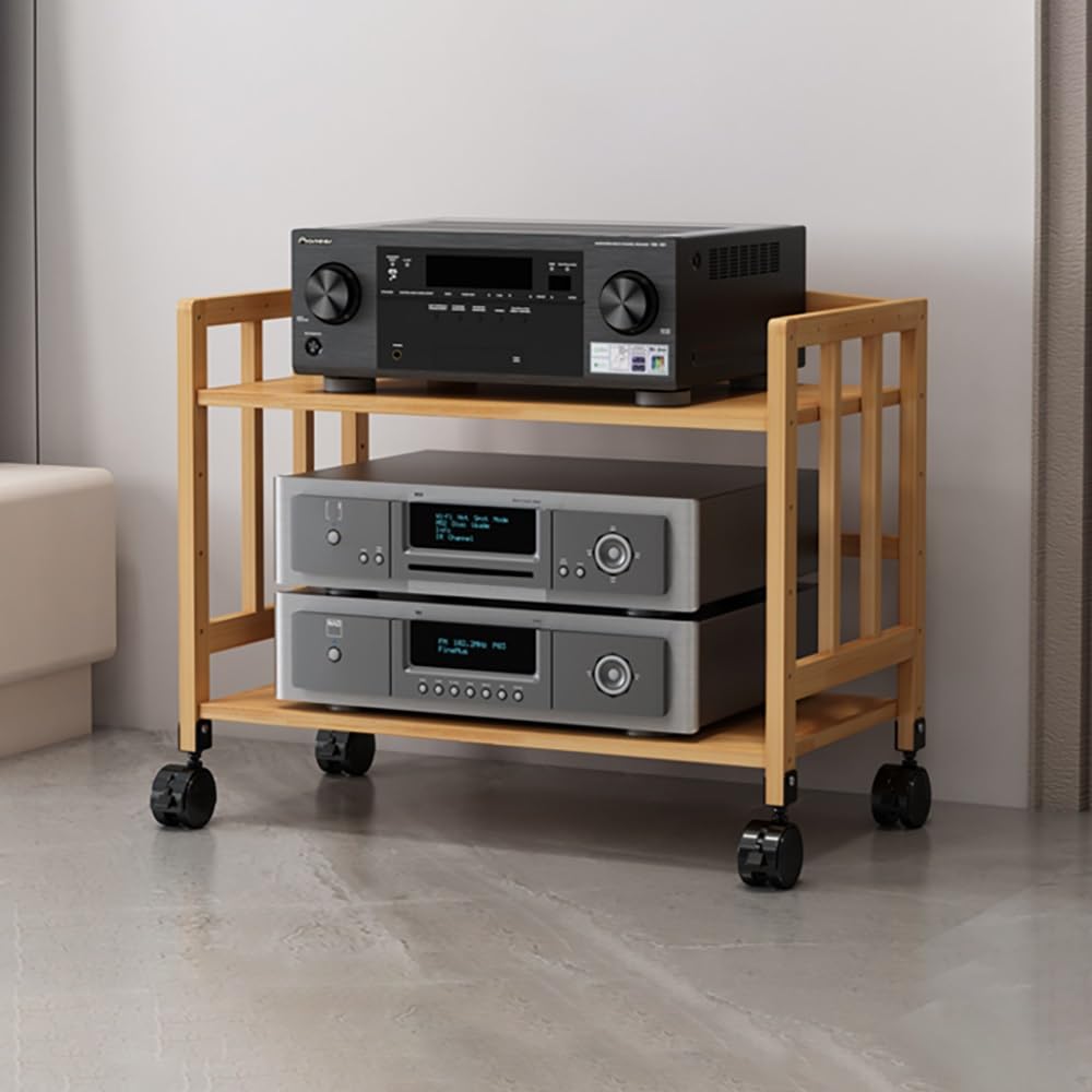 IEOWY Adjustable Corner TV Stand - 28" Wood AV Tower for Gaming & Entertainment, Stereo Cabinet & CD Rack, Perfect Home Theater Media Shelf