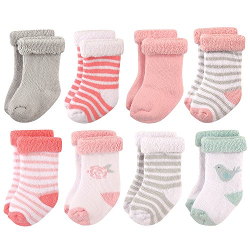 Image of Hudson Baby Baby Girls' Cotton Rich Newborn and Terry Socks