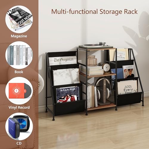 Image of EXOTICA Record Player Stand with 6-Tier Vinyl Storage for Up to 200 Albums