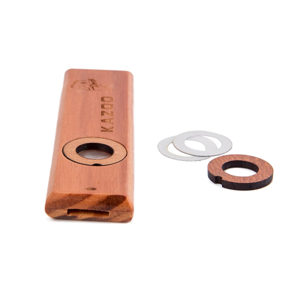 SUPVOX 3pezzi Kazoo Legno Per Strumento Musicale Educativo Per Prescolari Facile Da Suonare Compatibile Con Chitarra e Ukulele Design Classico e Superficie Liscia Marrone