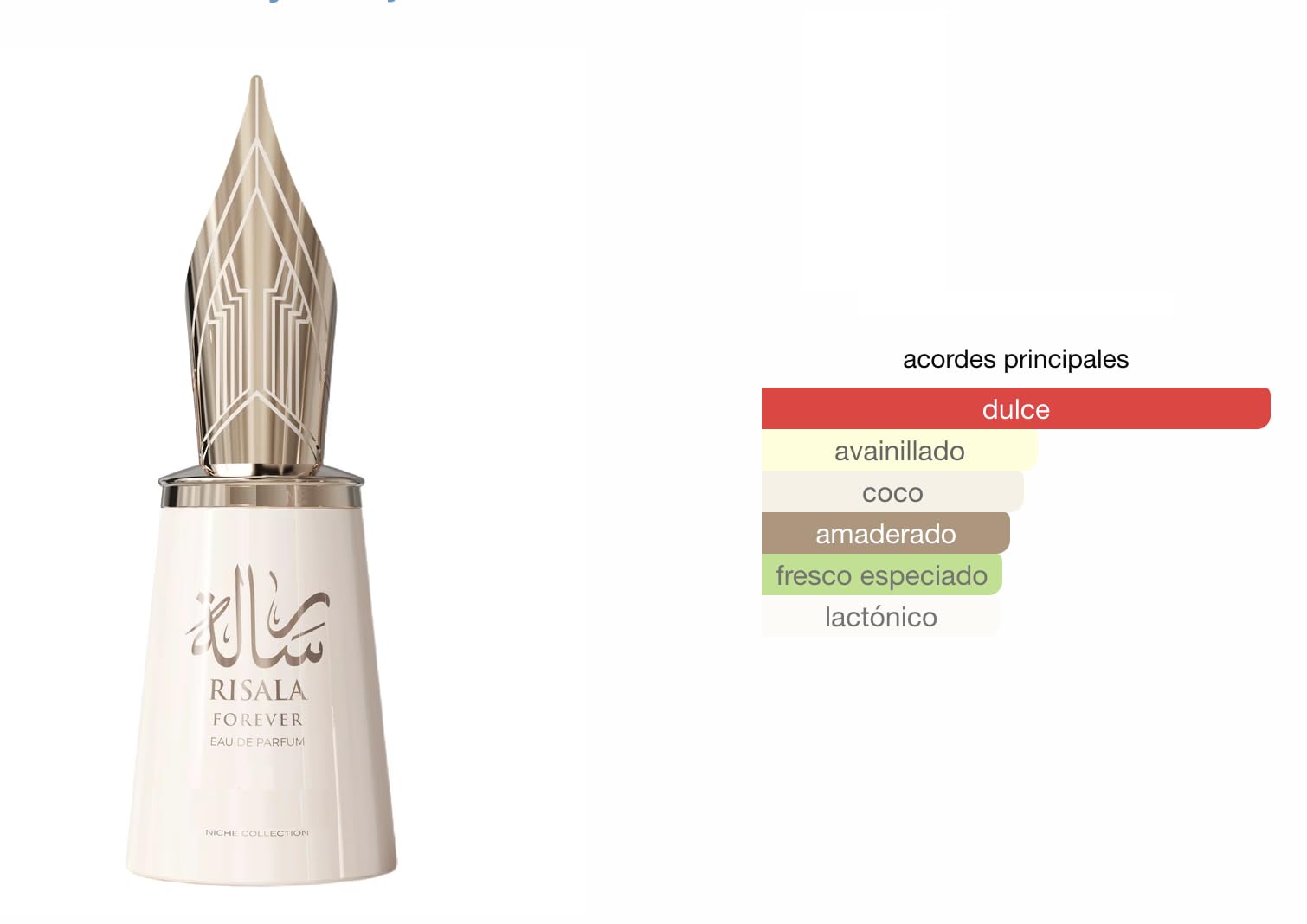 Risala Forever Eau de Parfum 100 ml, Perfume Árabe Unisex de Larga Duración, Incluye Atomizador, Fragancia Intensa, Cálida y Acaramelada con Notas Dulces de Caramelo, Canela y Vainilla (Forever)